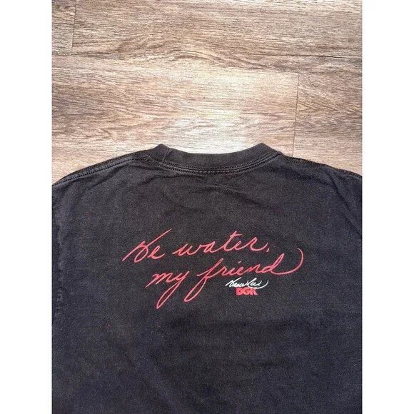 Bruce Lee X DGK T Shirt Adult M Blk Fierce Graphic Be Water My Friend Faded - Picture 4 of 4